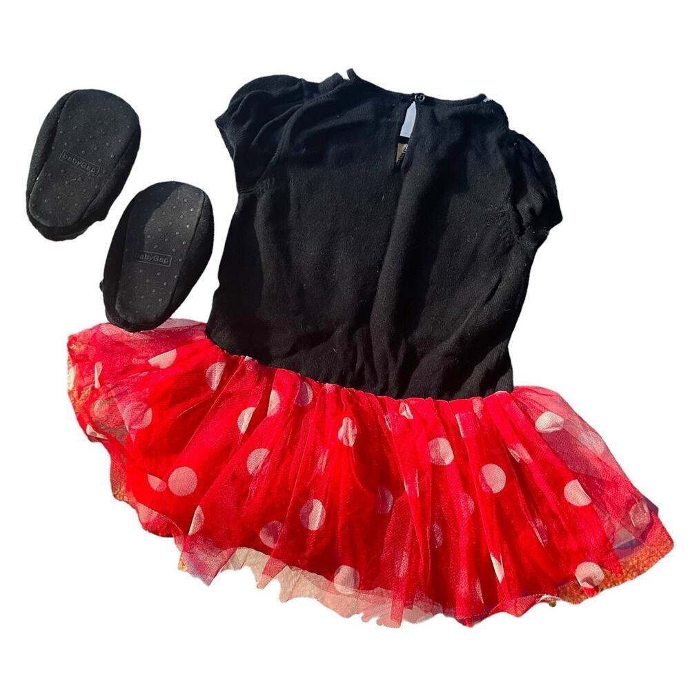Minnie Mouse 18-24 Mo Babygap Disney Girl Tulle Tutu Sweater Dress Shoes - Picture 2 of 7